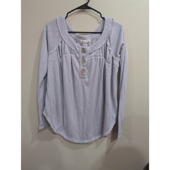 Pretty light purple waffle weave top by We The Free size approx XL - Picture 1 of 8
